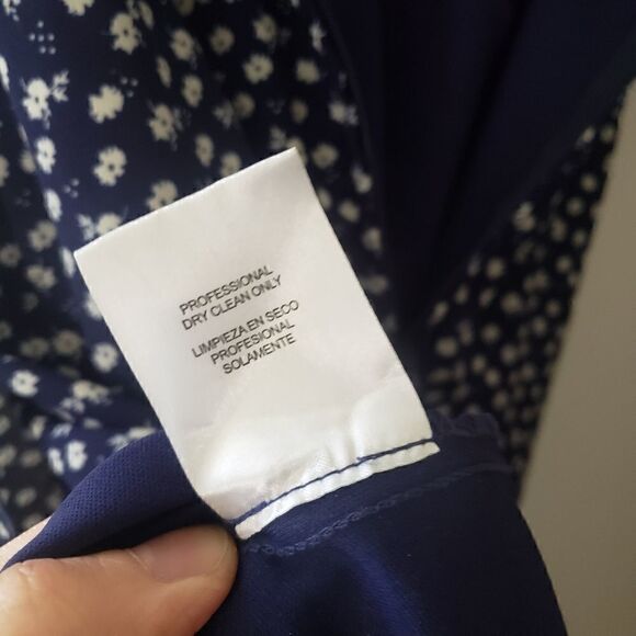 City Studio Tie Front Asymmetrical Blue Floral Dress - Picture 7 of 8